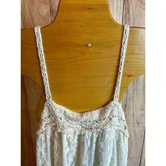 Dazzlin for Brilliant Girls Lace and Crochet Boho Dress Cream Size S READ - Picture 4 of 8